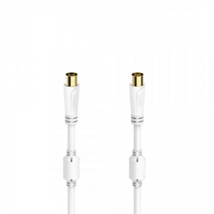Cablu Hama 00205246, coaxial - coaxial, 1.5m, White