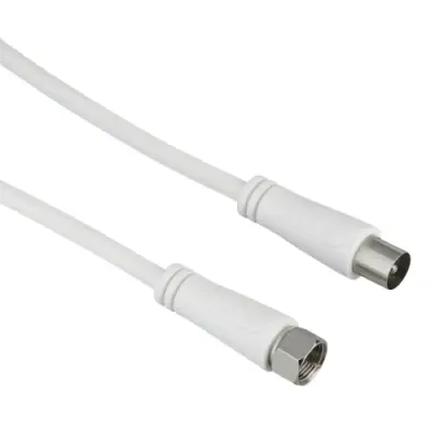 Cablu Hama 00205294, Coaxial female - Coaxial male, 1.5m, White