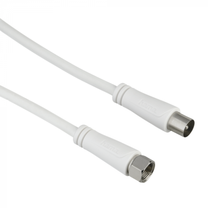 Cablu Hama 00205294, Coaxial female - Coaxial male, 1.5m, White