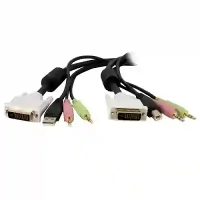 Cablu KVM Startech DVID4N1USB6, 1.8m, Black