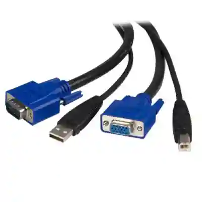 Cablu KVM Startech SVUSB2N1_6, USB-A + VGA - VGA + USB-B, 1.8m, Black