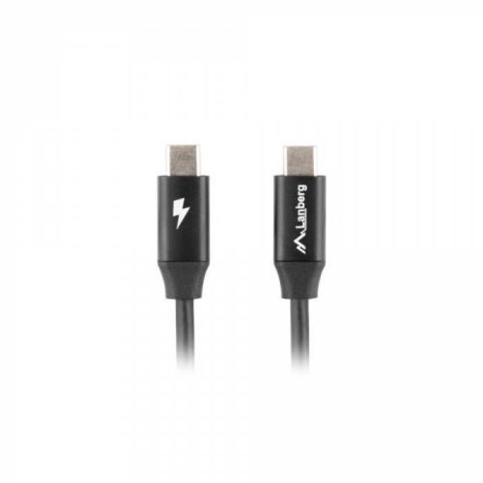 Cablu Lanberg CA-CMCM-40CU-0010-BK, USB-C - USB-C, 1m, Black