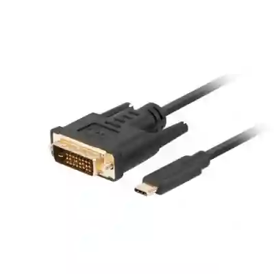 Cablu Lanberg CA-CMDV-10CU-0005-BK, USB-C - DVI-D, 0.5m, Black