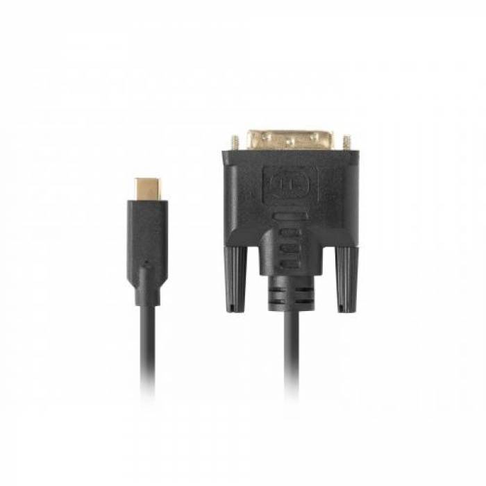 Cablu Lanberg CA-CMDV-10CU-0005-BK, USB-C - DVI-D, 0.5m, Black