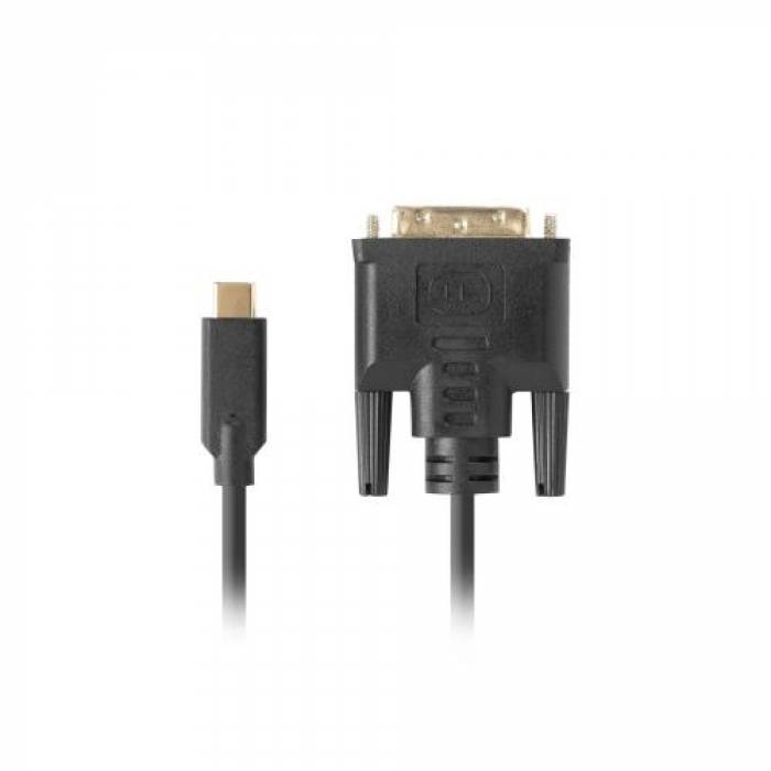 Cablu Lanberg CA-CMDV-10CU-0010-BK, USB-C - DVI-D, 1m, Black