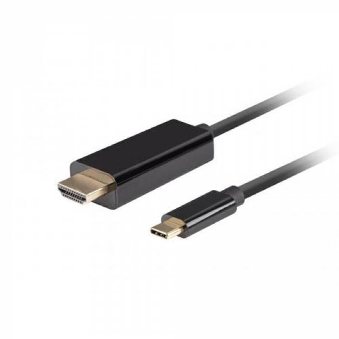 Cablu Lanberg CA-CMHD-10CU-0018-BK, USB-C - HDMI, 1.8m, Black
