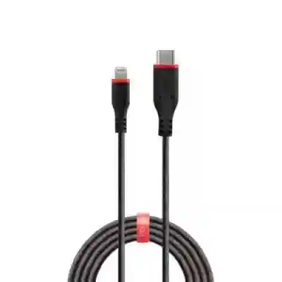 Cablu Lindy LY-31287, USB-C - Lightning, 2m, Black