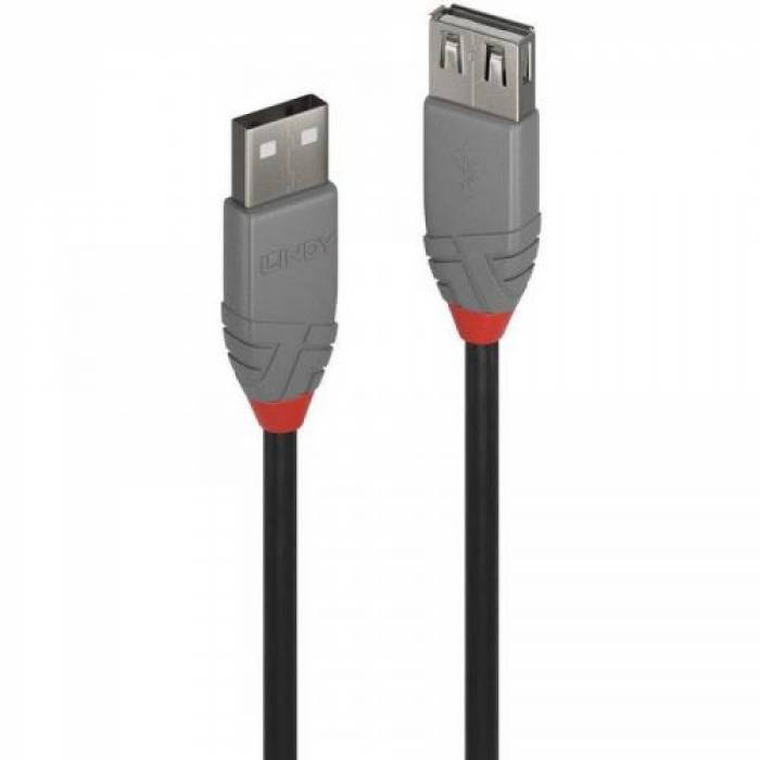 Cablu Lindy LY-36704, USB 2.0 Male - USB 2.0 Female, 3m, Black