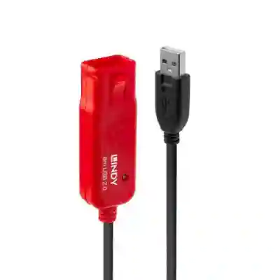 Cablu Lindy LY-42780, USB 2.0 male - USB 2.0 female, 8m, Black