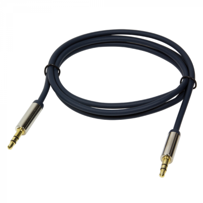 Cablu LogiLink CA10050, Jack 3.5mm - Jack 3.5mm, 0.5m, Blue