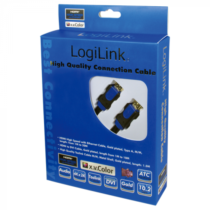 Cablu LogiLink CHB1101, HDMI Male - HDMi Male, 1m