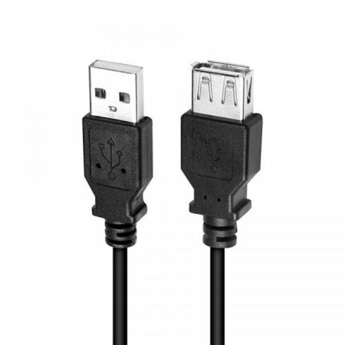 Cablu Logilink CU0011B, USB male - USB female, 3m, Black