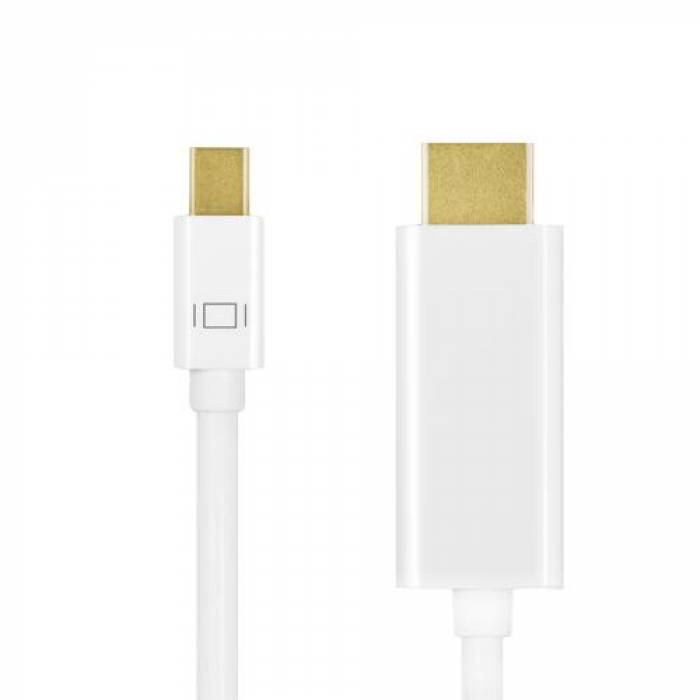 Cablu Logilink CV0122, Mini DisplayPort - HDMI, 1m, White