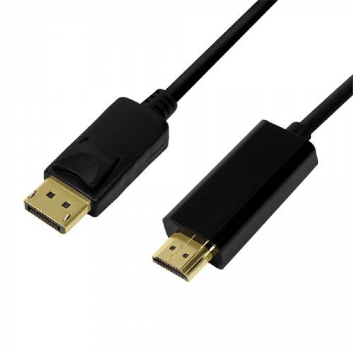 Cablu Logilink CV0126, DisplayPort - HDMI, 1m, Black