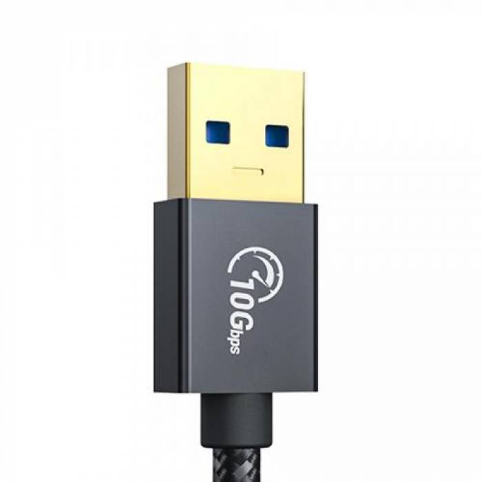 Cablu Orico ACF31-10, USB-C - USB-A, 1m, Black