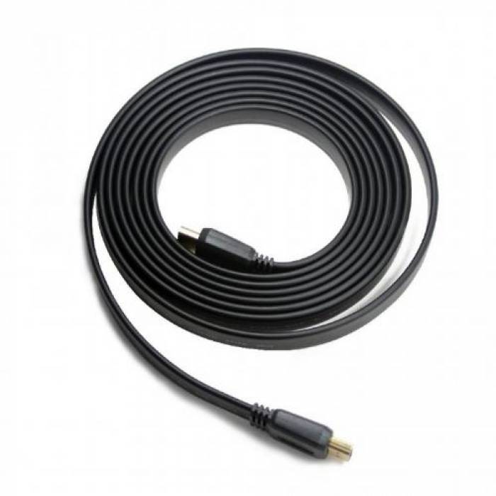 Cablu plat Gembird, HDMI male - HDMI male, 1 m, Black