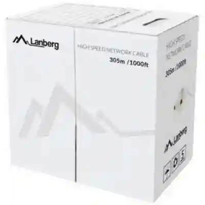 Cablu retea Lanberg LCU5-12CU-0305-S, Cat.5e, UTP, 305m, Black