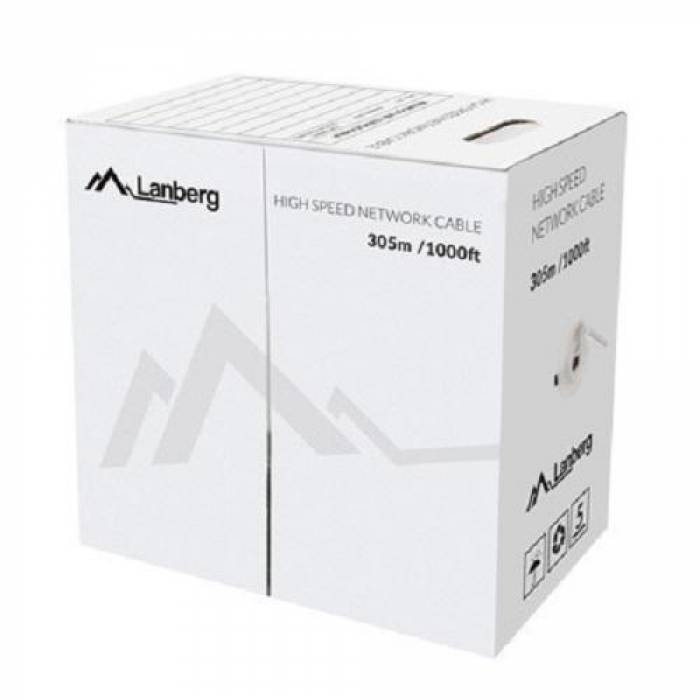 Cablu retea Lanberg LCU5-12CU-0305-S, Cat.5e, UTP, 305m, Grey