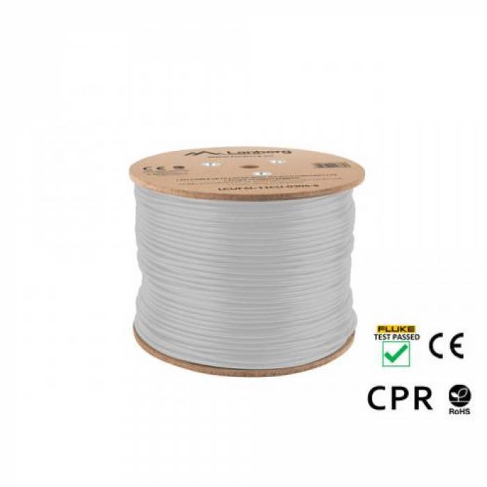 Cablu retea Lanberg LCUF6L-11CU-0305-S, Cat.6A, U/FTP, 305m, Gray