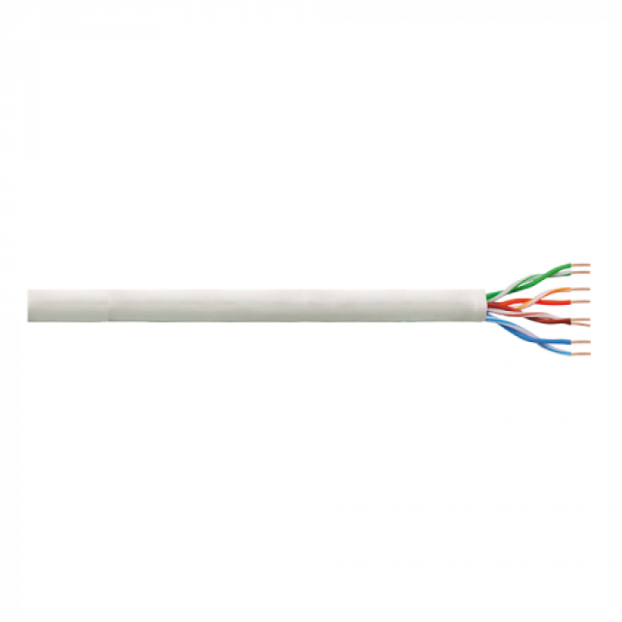 Cablu retea Logilink CQ2305U U/UTP, Cat. 6, Cupru, Solid, AWG23, Grey, Rola 305m