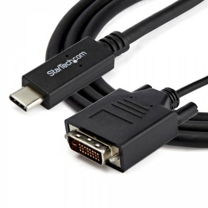 Cablu Startech CDP2DVIMM1MB, USB-C - DVI, 1m, Black