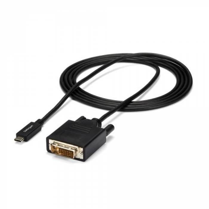 Cablu Startech CDP2DVIMM2MB, USB-C - DVI, 2m, Black