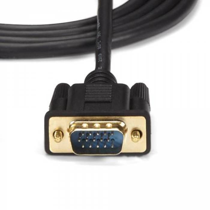 Cablu Startech HD2VGAMM3, HDMI - VGA + micro USB-B, 0.9m, Black 