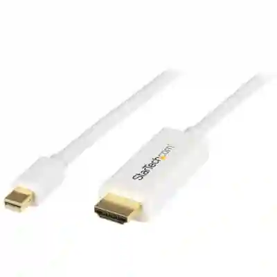 Cablu Startech MDP2HDMM1MW, mini Displayport - HDMI, 1m, White