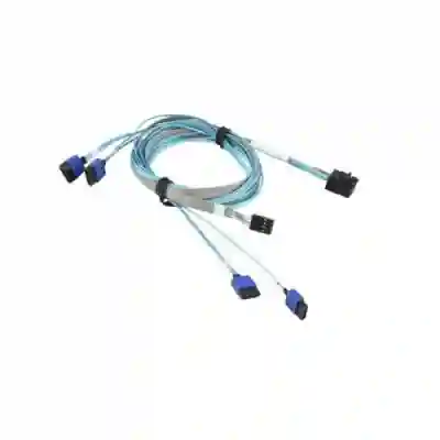 Cablu Supermicro CBL-SAST-0699, miniSAS - 4x SATA, 0.75m, Blue