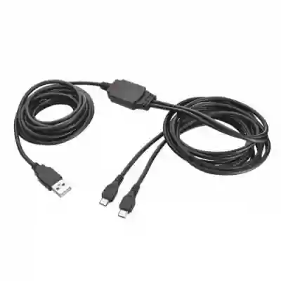 Cablu Trust GXT 222 Duo, USB - 2x micro USB, 3.5m, Black