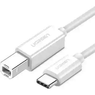 Cablu Ugreen 40417, USB-C - USB-B, 1.5m, White