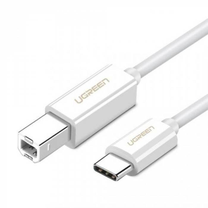 Cablu Ugreen US241, USB 2.0 - USB-C, 1m, White