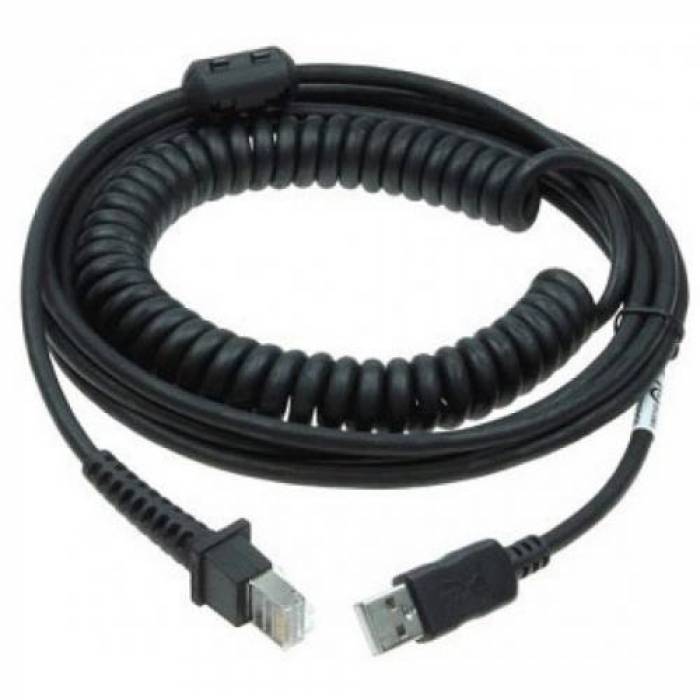 Cablu USB Datalogic 90A052289 pentru Cititoare coduri de bare QuickScan/Gryphon, USB-A, 5m, Black