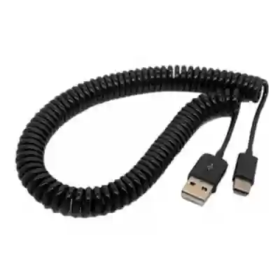 Cablu USB Datalogic 90A052354 pentru Cititoare coduri de bare QuickScan, USB-C to USB-A, 2.4m, Black