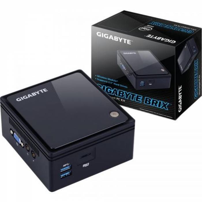 Calculator Gigabyte Brix GB-BACE-3160, Intel Celeron Quad Core J3160, No RAM, No HDD, Intel HD Graphics 400, No OS