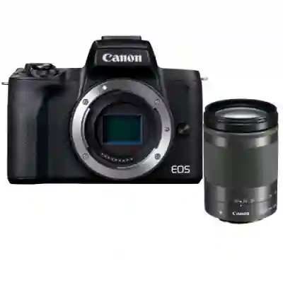 Camera foto Mirrorless Canon EOS M50 Mark II, 24.1 MP, APS-C, Black + Obiectiv EF-M 18-150mm f/3.5-6.3 IS STM Negru