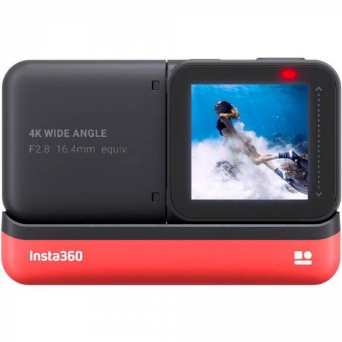 Camera video actiune Insta360 ONE R 4K Edition, Black-Red