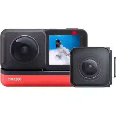 Camera video actiune Insta360 ONE R TWIN Edition, Black-Red