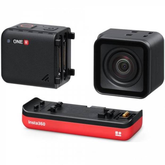 Camera video actiune Insta360 ONE R TWIN Edition, Black-Red