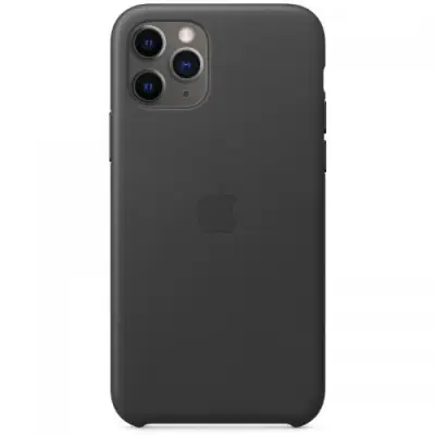 Capac de protectie Apple Leather Case pentru iPhone 11 Pro Max, Black