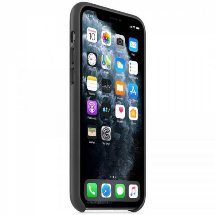 Capac de protectie Apple Leather Case pentru iPhone 11 Pro Max, Black