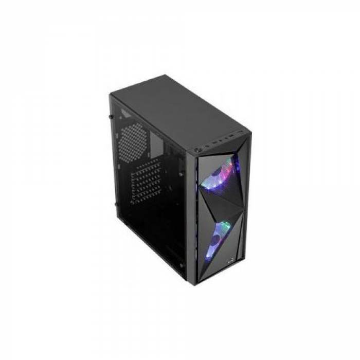 Carcasa Aerocool Glider Cosmo Tempered Glass RGB, Black, Fara sursa