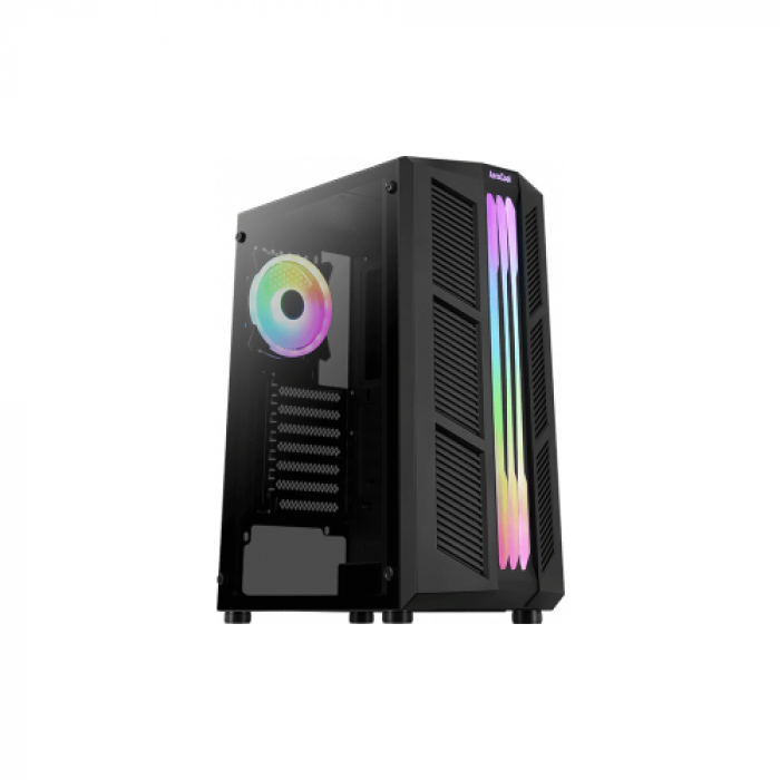 Carcasa Aerocool Prime ARGB Tempered Glass Black, Fara sursa