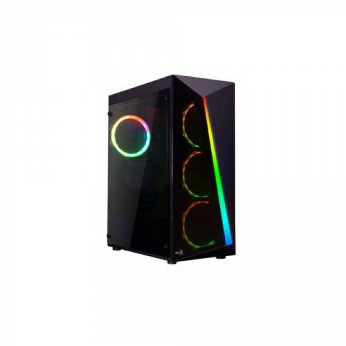 Carcasa Aerocool Shard RGB Tempered Glass, Black, Fara sursa