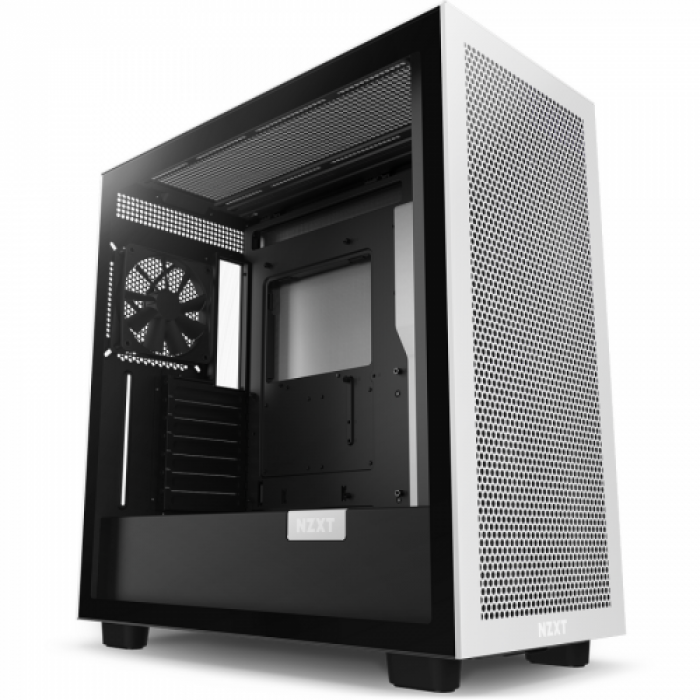 Carcasa NZXT H7 Flow Matte White-Black, Fara Sursa