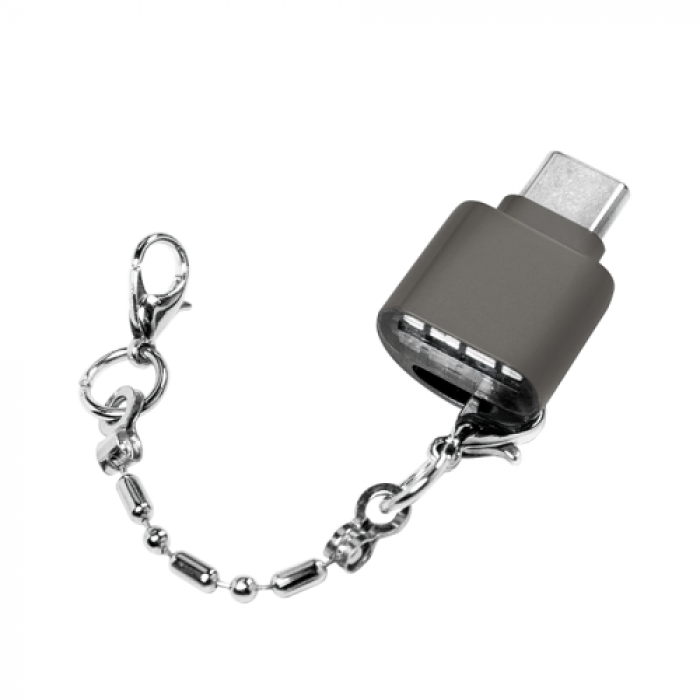 Card Reader Logilink, USB-C - microSD, Black