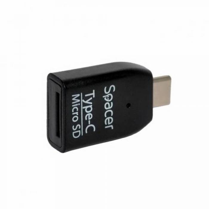 Card reader Spacer SPCR-307, MicroSD, USB-C, BLack