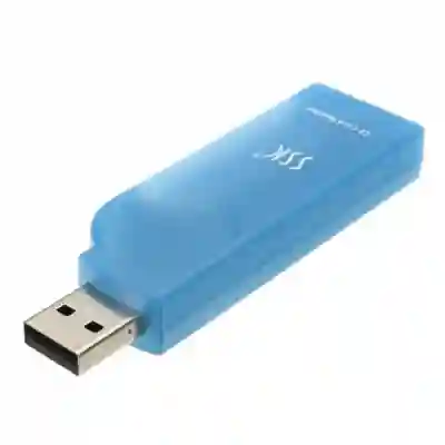 Card reader SSK SCRS028, CF, USB 2.0, Blue