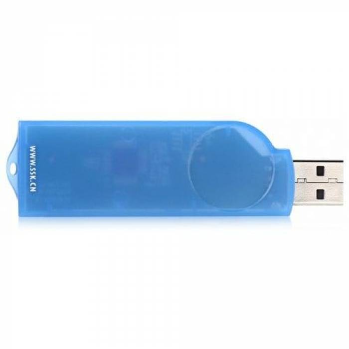 Card reader SSK SCRS028, CF, USB 2.0, Blue