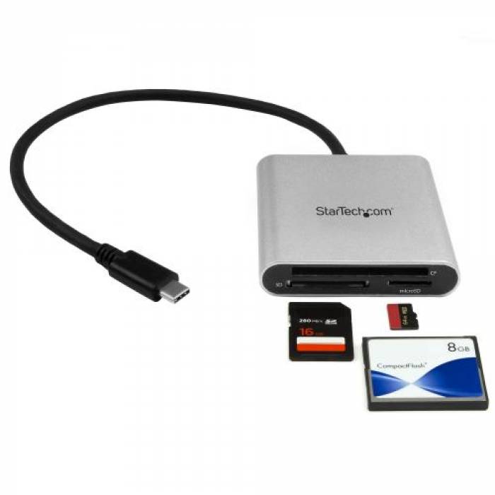 Card Reader Startech FCREADU3C microSD/SD/ MMC/CompactFlash, USB-C, Gray